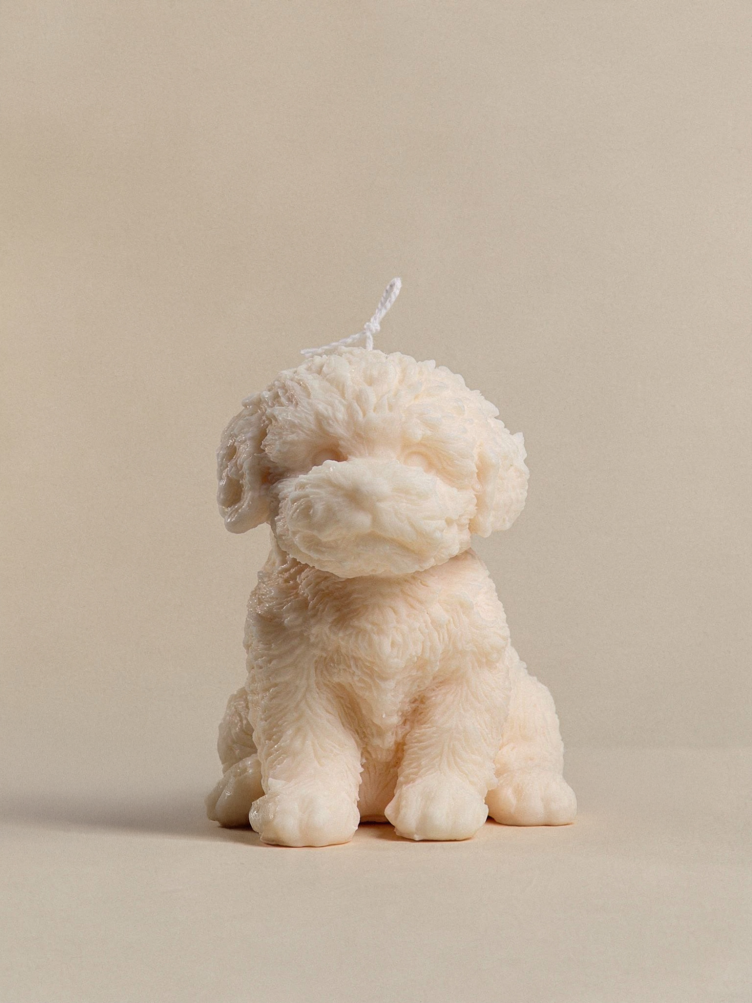 Vela de cão bebé creme com aroma de jasmim