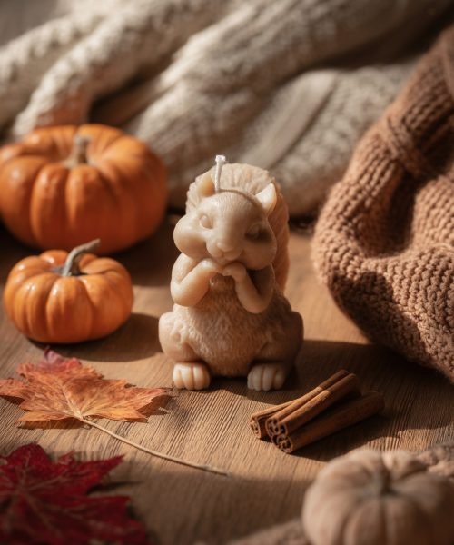 Vela Nuts & Light decorativa com aroma de gengibre e canela