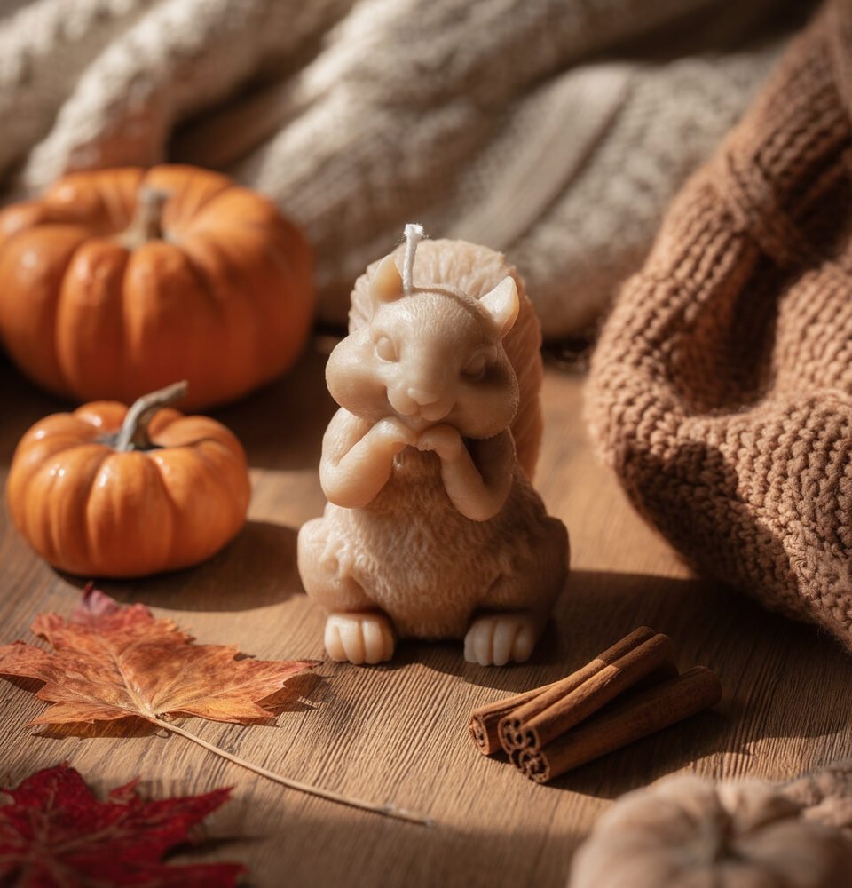 Vela Nuts & Light decorativa com aroma de gengibre e canela