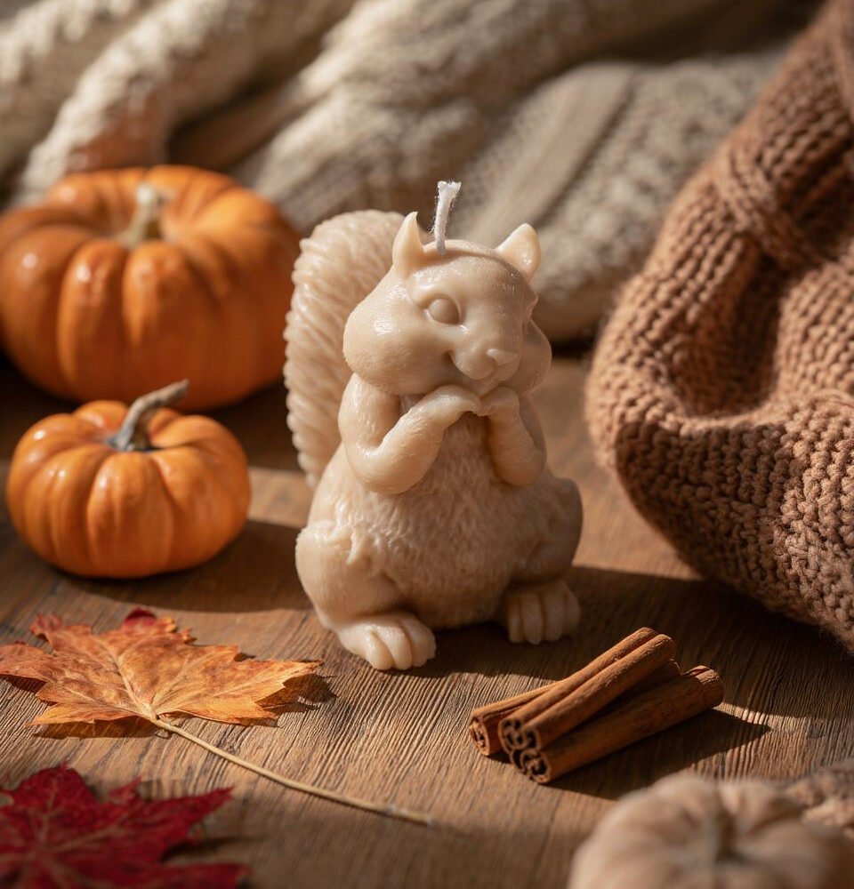 Vela Nuts & Light decorativa com aroma de gengibre e canela