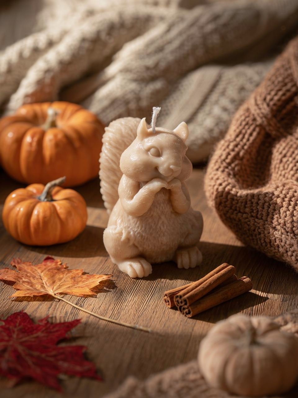 Vela Nuts & Light decorativa com aroma de gengibre e canela