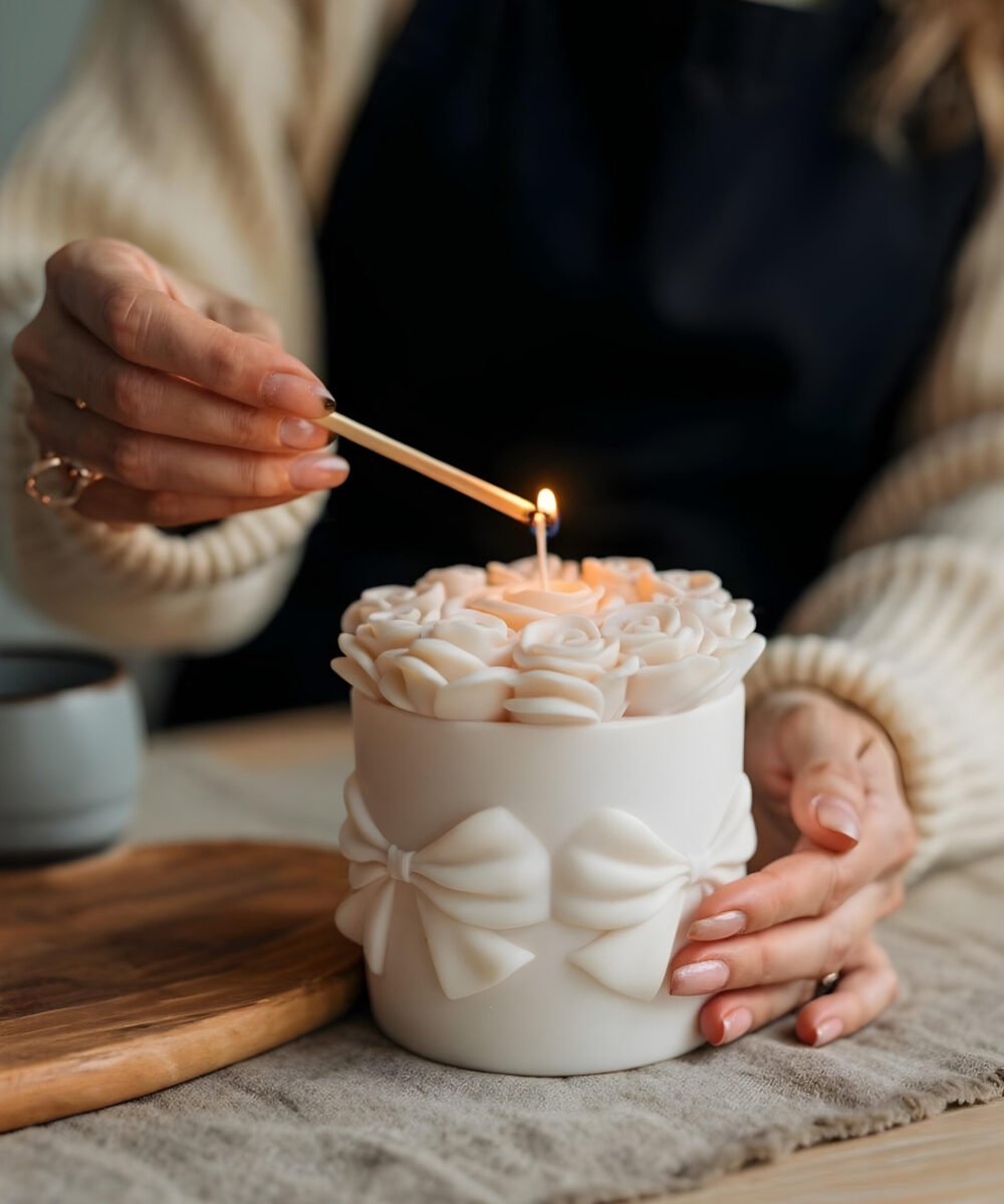 vela bouquet de rosas Mon Amour aroma morango baunilha