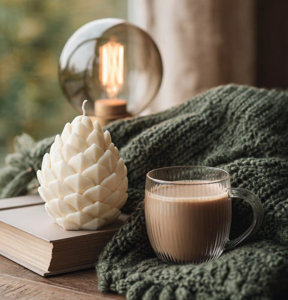 vela decorativa pinha baunilha D’Aura