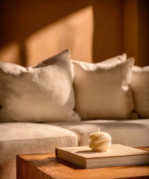 Vela Spin aroma lavanda para relaxamento e meditação