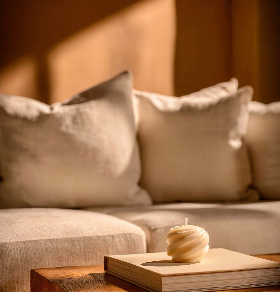 Vela Spin aroma lavanda para relaxamento e meditação