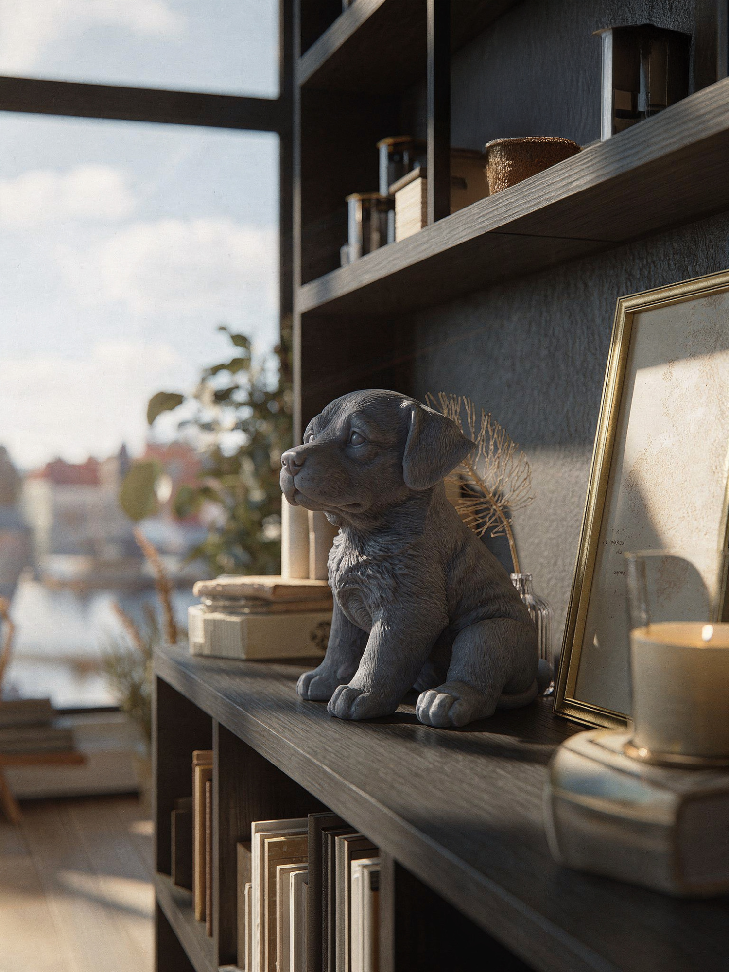 Vela Decorativa Labrador Talco