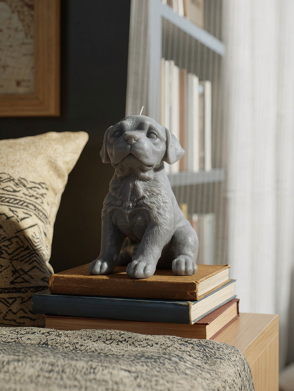 Vela Decorativa Labrador Talco