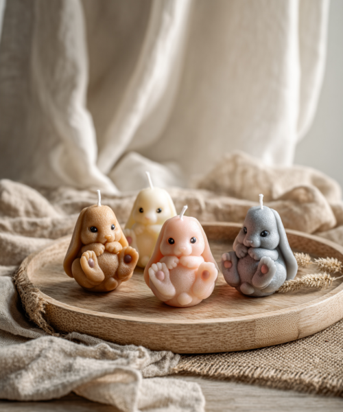 Vela de coelho artesanal Bunny