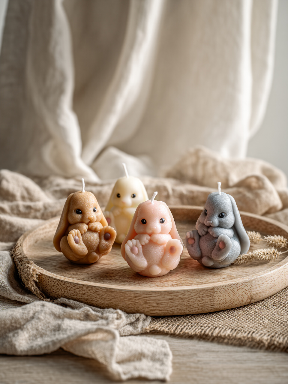 Vela de coelho artesanal Bunny