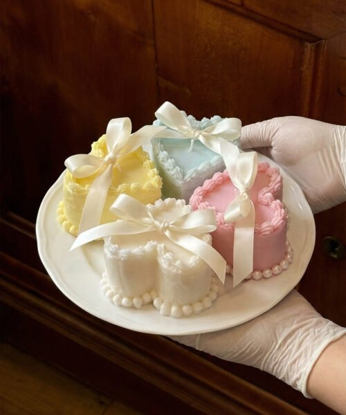 vela coração artesanal decorativa