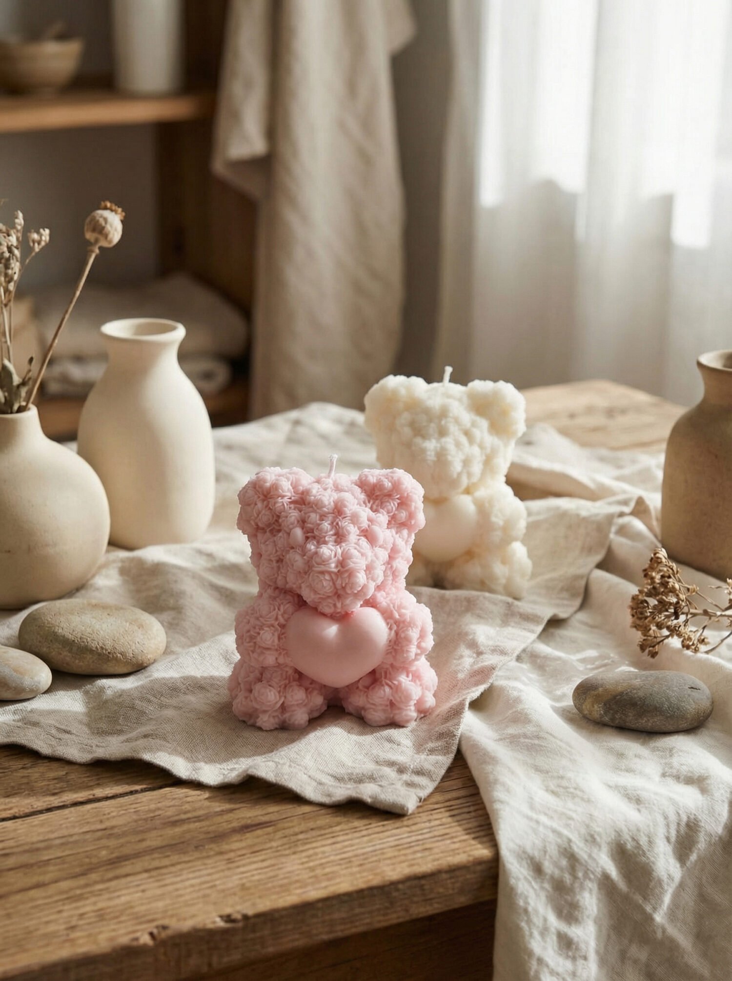 vela ursinho artesanal decorativa