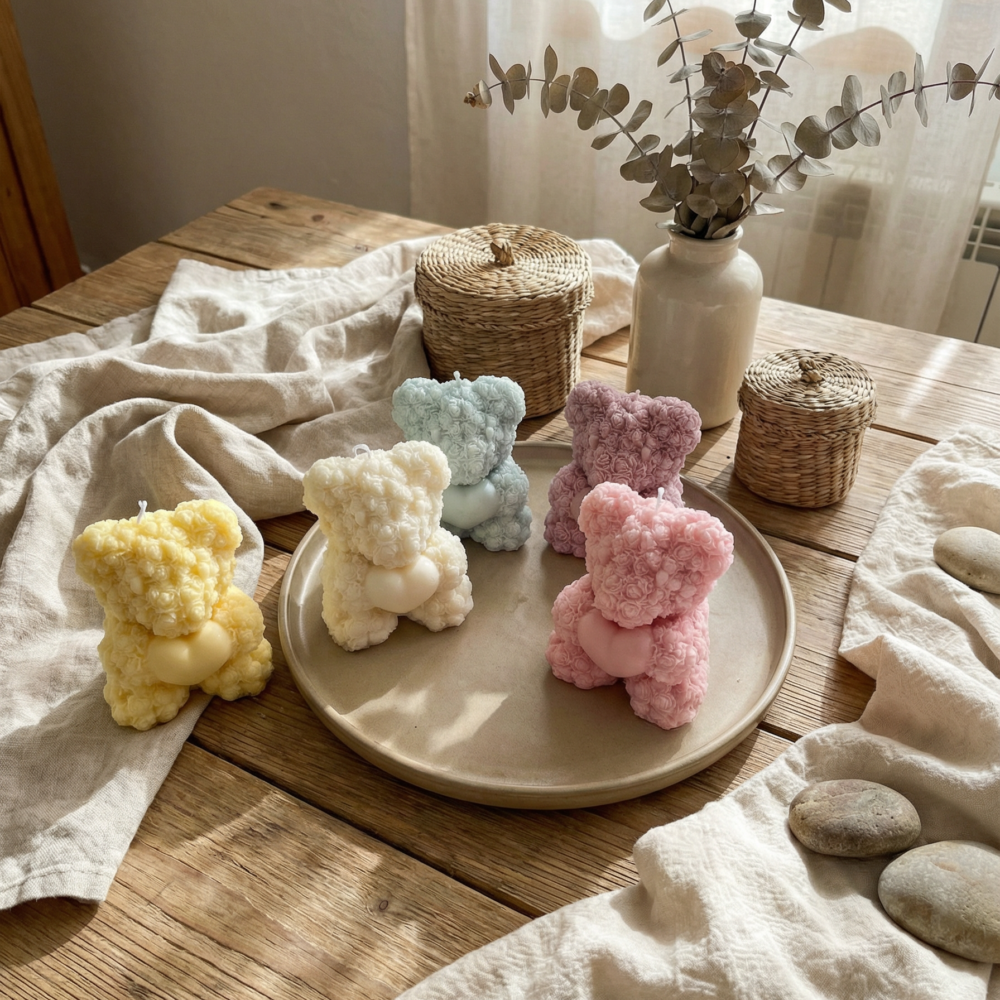 vela ursinho artesanal decorativa