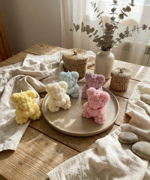 vela ursinho artesanal decorativa