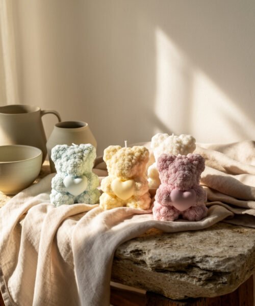 vela ursinho artesanal decorativa