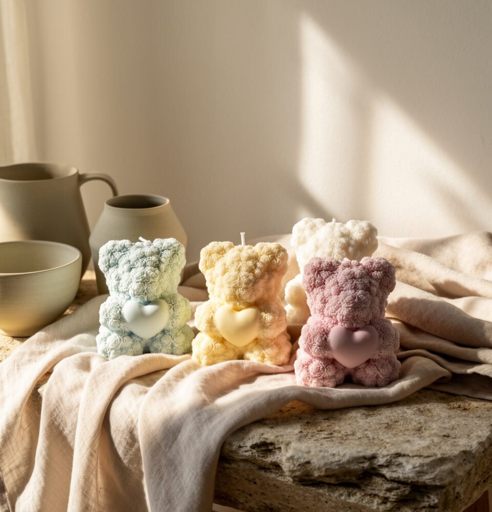 vela ursinho artesanal decorativa